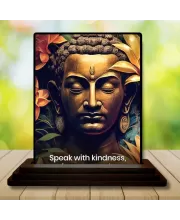 Car Dashboard Buddha Wooden Photo Stand  3x4 Inches, Compact & Stylish Spiritual Display For Car, Home & Office (Pack Of 1) (F49751)