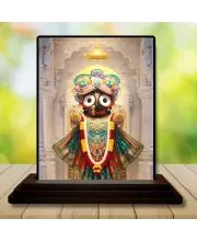 Car Dashboard Jagannatha Wooden Photo Stand  3x4 Inches, Compact & Stylish Spiritual Display For Car, Home & Office (Pack Of 1) (F49752)