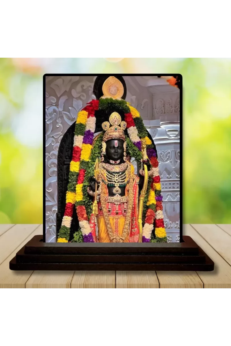 Car Dashboard Ram Lalla Wooden Photo Stand  3x4 Inches, Compact & Stylish Spiritual Display For Car, Home & Office (Pack Of 1) (F49757)