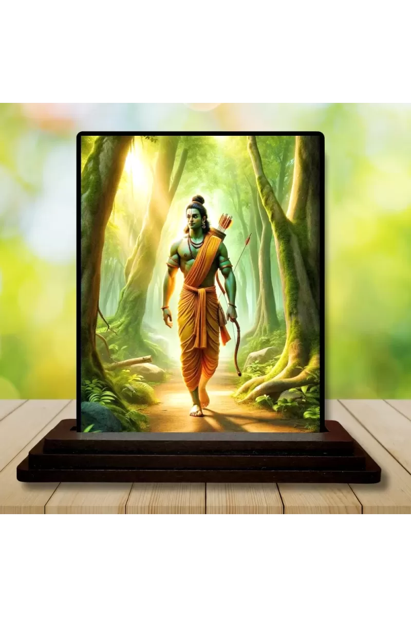 Car Dashboard Ram Wooden Photo Stand  3x4 Inches, Compact & Stylish Spiritual Display For Car, Home & Office (Pack Of 1) (F49764)