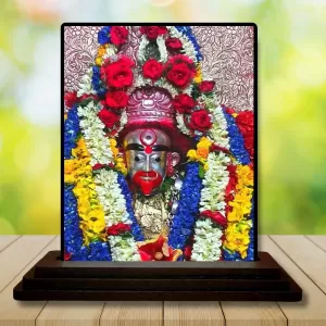Car Dashboard Kali Wooden Photo Stand  3x4 Inches, Compact & Stylish Spiritual Display For Car, Home & Office (Pack Of 1) (F49766)