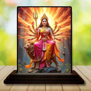 Car Dashboard Durga Wooden Photo Stand 3x4 Inches, Compact & Stylish Spiritual Display For Car, Home & Office (Pack Of 1) (F49767) Car Dashboard Durga Wooden Photo Stand 3x4 Inches, Compact & Stylish Spiritual Display For Car, Home & Office (Pack Of 1) (F49767)