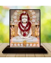 Car Dashboard Mahavira Wooden Photo Stand  3x4 Inches, Compact & Stylish Spiritual Display For Car, Home & Office (Pack Of 1) (F49769)