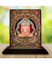 Car Dashboard Mahavira Wooden Photo Stand  3x4 Inches, Compact & Stylish Spiritual Display For Car, Home & Office (Pack Of 1) (F49770)