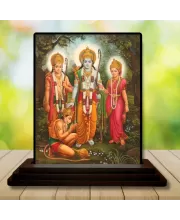 Car Dashboard Lord Lord Rama Wooden Photo Stand  3x4 Inches, Compact & Stylish Spiritual Display For Car, Home & Office (Pack Of 1) (F49775)