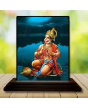 Car Dashboard Hanuman Wooden Photo Stand  3x4 Inches, Compact & Stylish Spiritual Display For Car, Home & Office (Pack Of 1) (F49777)