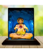Car Dashboard Hanuman Wooden Photo Stand  3x4 Inches, Compact & Stylish Spiritual Display For Car, Home & Office (Pack Of 1) (F49778)