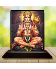 Car Dashboard Hanuman Wooden Photo Stand  3x4 Inches, Compact & Stylish Spiritual Display For Car, Home & Office (Pack Of 1) (F49779)