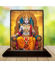 Car Dashboard Rama Wooden Photo Stand  3x4 Inches, Compact & Stylish Spiritual Display For Car, Home & Office (Pack Of 1) (F49788)