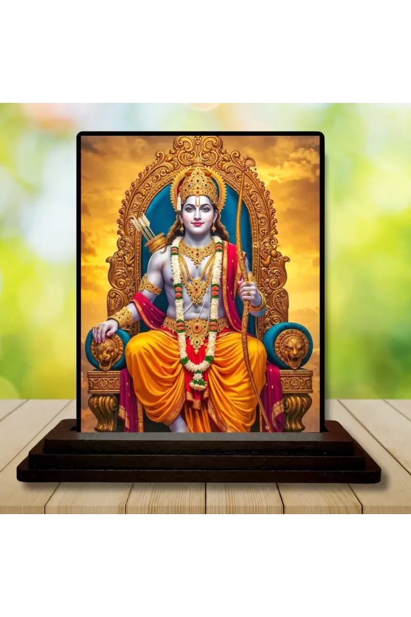Car Dashboard Rama Wooden Photo Stand  3x4 Inches, Compact & Stylish Spiritual Display For Car, Home & Office (Pack Of 1) (F49788)