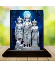 Car Dashboard Ram Darbar Wooden Photo Stand  3x4 Inches, Compact & Stylish Spiritual Display For Car, Home & Office (Pack Of 1) (F49789)
