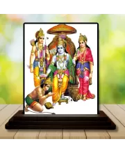 Car Dashboard Lord Lord Rama Wooden Photo Stand  3x4 Inches, Compact & Stylish Spiritual Display For Car, Home & Office (Pack Of 1) (F49790)