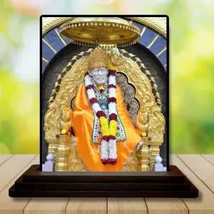 Car Dashboard Sai Baba Wooden Photo Stand 3x4 Inches, Compact & Stylish Spiritual Display For Car, Home & Office (Pack Of 1) (F49793) Car Dashboard Sai Baba Wooden Photo Stand 3x4 Inches, Compact & Stylish Spiritual Display For Car, Home & Office (Pack Of 1) (F49793)