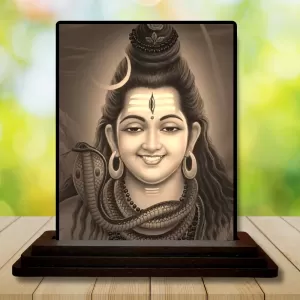 Car Dashboard Lord Shiva Wooden Photo Stand 3x4 Inches, Compact & Stylish Spiritual Display For Car, Home & Office (Pack Of 1) (F49795) Car Dashboard Lord Shiva Wooden Photo Stand 3x4 Inches, Compact & Stylish Spiritual Display For Car, Home & Office (Pack Of 1) (F49795)