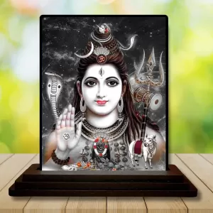 Car Dashboard Lord Shiva Wooden Photo Stand 3x4 Inches, Compact & Stylish Spiritual Display For Car, Home & Office (Pack Of 1) (F49796) Car Dashboard Lord Shiva Wooden Photo Stand 3x4 Inches, Compact & Stylish Spiritual Display For Car, Home & Office (Pack Of 1) (F49796)