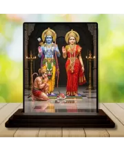 Car Dashboard Rama And Sita Wooden Photo Stand  3x4 Inches, Compact & Stylish Spiritual Display For Car, Home & Office (Pack Of 1) (F49800)