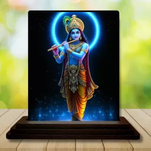 Car Dashboard Lord Krishna Wooden Photo Stand 3x4 Inches, Compact & Stylish Spiritual Display For Car, Home & Office (Pack Of 1) (F49803) Car Dashboard Lord Krishna Wooden Photo Stand 3x4 Inches, Compact & Stylish Spiritual Display For Car, Home & Office (Pack Of 1) (F49803)