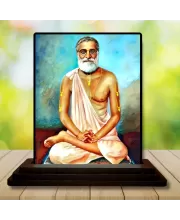 Car Dashboard Shree Ramkrishna Wooden Photo Stand  3x4 Inches, Compact & Stylish Spiritual Display For Car, Home & Office (Pack Of 1) (F49808)