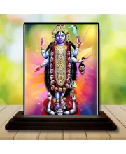 Car Dashboard Goddess Kali Wooden Photo Stand  3x4 Inches, Compact & Stylish Spiritual Display For Car, Home & Office (Pack Of 1) (F49811)