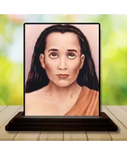 Car Dashboard Mahaabtar Babaji Wooden Photo Stand  3x4 Inches, Compact & Stylish Spiritual Display For Car, Home & Office (Pack Of 1) (F49816)