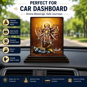 Car Dashboard Ma Goddess Kali Wooden Photo Stand 3x4 Inches, Compact & Stylish Spiritual Display For Car, Home & Office (Pack Of 1) (F48657) Car Dashboard Ma Goddess Kali Wooden Photo Stand 3x4 Inches, Compact & Stylish Spiritual Display For Car, Home & Office (Pack Of 1) (F48657)