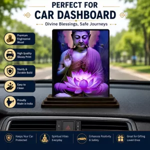 Car Dashboard Goutam Buddha Wooden Photo Stand 3x4 Inches, Compact & Stylish Spiritual Display For Car, Home & Office (Pack Of 1) (F48682) Car Dashboard Goutam Buddha Wooden Photo Stand 3x4 Inches, Compact & Stylish Spiritual Display For Car, Home & Office (Pack Of 1) (F48682)