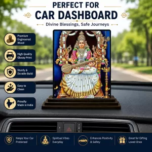 Car Dashboard Goddess Saraswati Wooden Photo Stand 3x4 Inches, Compact & Stylish Spiritual Display For Car, Home & Office (Pack Of 1) (F48685) Car Dashboard Goddess Saraswati Wooden Photo Stand 3x4 Inches, Compact & Stylish Spiritual Display For Car, Home & Office (Pack Of 1) (F48685)