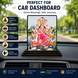 Car Dashboard Manasa Devi Wooden Photo Stand 3x4 Inches, Compact & Stylish Spiritual Display For Car, Home & Office (Pack Of 1) (F48686) Car Dashboard Manasa Devi Wooden Photo Stand 3x4 Inches, Compact & Stylish Spiritual Display For Car, Home & Office (Pack Of 1) (F48686)