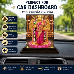 Car Dashboard Lakshmi Wooden Photo Stand 3x4 Inches, Compact & Stylish Spiritual Display For Car, Home & Office (Pack Of 1) (F48697) Car Dashboard Lakshmi Wooden Photo Stand 3x4 Inches, Compact & Stylish Spiritual Display For Car, Home & Office (Pack Of 1) (F48697)