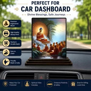 Car Dashboard Gautama Buddha Wooden Photo Stand 3x4 Inches, Compact & Stylish Spiritual Display For Car, Home & Office (Pack Of 1) (F48702) Car Dashboard Gautama Buddha Wooden Photo Stand 3x4 Inches, Compact & Stylish Spiritual Display For Car, Home & Office (Pack Of 1) (F48702)
