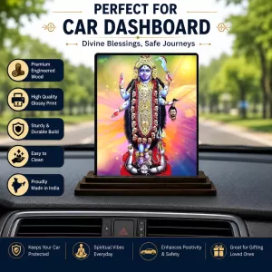 Car Dashboard Goddess Kali Wooden Photo Stand 3x4 Inches, Compact & Stylish Spiritual Display For Car, Home & Office (Pack Of 1) (F48706) Car Dashboard Goddess Kali Wooden Photo Stand 3x4 Inches, Compact & Stylish Spiritual Display For Car, Home & Office (Pack Of 1) (F48706)
