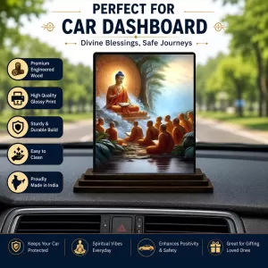 Car Dashboard Gautama Buddha Wooden Photo Stand 3x4 Inches, Compact & Stylish Spiritual Display For Car, Home & Office (Pack Of 1) (F48714) Car Dashboard Gautama Buddha Wooden Photo Stand 3x4 Inches, Compact & Stylish Spiritual Display For Car, Home & Office (Pack Of 1) (F48714)