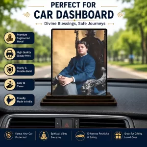 Car Dashboard Swami VIbekananada Wooden Photo Stand 3x4 Inches, Compact & Stylish Spiritual Display For Car, Home & Office (Pack Of 1) (F48719) Car Dashboard Swami VIbekananada Wooden Photo Stand 3x4 Inches, Compact & Stylish Spiritual Display For Car, Home & Office (Pack Of 1) (F48719)