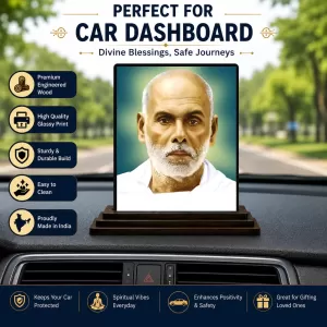 Car Dashboard Narayana Guru Wooden Photo Stand 3x4 Inches, Compact & Stylish Spiritual Display For Car, Home & Office (Pack Of 1) (F48727) Car Dashboard Narayana Guru Wooden Photo Stand 3x4 Inches, Compact & Stylish Spiritual Display For Car, Home & Office (Pack Of 1) (F48727)