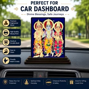 Car Dashboard Lord Lord Rama Parivar Wooden Photo Stand 3x4 Inches, Compact & Stylish Spiritual Display For Car, Home & Office (Pack Of 1) (F48728) Car Dashboard Lord Lord Rama Parivar Wooden Photo Stand 3x4 Inches, Compact & Stylish Spiritual Display For Car, Home & Office (Pack Of 1) (F48728)