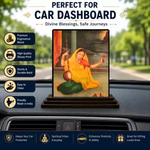 Car Dashboard Shree Radha Wooden Photo Stand 3x4 Inches, Compact & Stylish Spiritual Display For Car, Home & Office (Pack Of 1) (F48729) Car Dashboard Shree Radha Wooden Photo Stand 3x4 Inches, Compact & Stylish Spiritual Display For Car, Home & Office (Pack Of 1) (F48729)