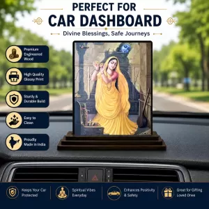 Car Dashboard Shree Radha Wooden Photo Stand 3x4 Inches, Compact & Stylish Spiritual Display For Car, Home & Office (Pack Of 1) (F48731) Car Dashboard Shree Radha Wooden Photo Stand 3x4 Inches, Compact & Stylish Spiritual Display For Car, Home & Office (Pack Of 1) (F48731)