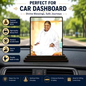 Car Dashboard Mata Amritanandamayi Wooden Photo Stand 3x4 Inches, Compact & Stylish Spiritual Display For Car, Home & Office (Pack Of 1) (F48739) Car Dashboard Mata Amritanandamayi Wooden Photo Stand 3x4 Inches, Compact & Stylish Spiritual Display For Car, Home & Office (Pack Of 1) (F48739)