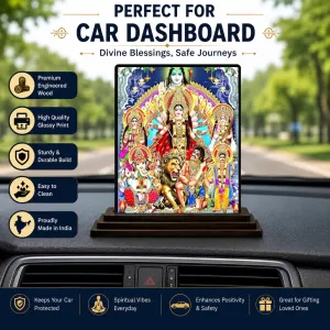 Car Dashboard Goddess Durga Wooden Photo Stand 3x4 Inches, Compact & Stylish Spiritual Display For Car, Home & Office (Pack Of 1) (F48742) Car Dashboard Goddess Durga Wooden Photo Stand 3x4 Inches, Compact & Stylish Spiritual Display For Car, Home & Office (Pack Of 1) (F48742)