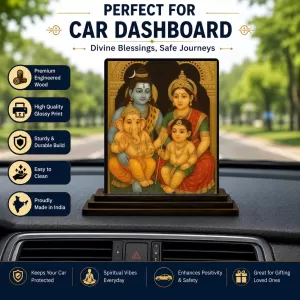Car Dashboard Lord Shiva Wooden Photo Stand 3x4 Inches, Compact & Stylish Spiritual Display For Car, Home & Office (Pack Of 1) (F48744) Car Dashboard Lord Shiva Wooden Photo Stand 3x4 Inches, Compact & Stylish Spiritual Display For Car, Home & Office (Pack Of 1) (F48744)