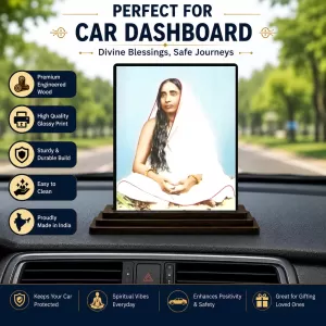 Car Dashboard Maa Sarada Wooden Photo Stand 3x4 Inches, Compact & Stylish Spiritual Display For Car, Home & Office (Pack Of 1) (F48745) Car Dashboard Maa Sarada Wooden Photo Stand 3x4 Inches, Compact & Stylish Spiritual Display For Car, Home & Office (Pack Of 1) (F48745)