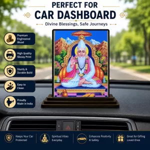 Car Dashboard Sai Baba Wooden Photo Stand 3x4 Inches, Compact & Stylish Spiritual Display For Car, Home & Office (Pack Of 1) (F48748) Car Dashboard Sai Baba Wooden Photo Stand 3x4 Inches, Compact & Stylish Spiritual Display For Car, Home & Office (Pack Of 1) (F48748)