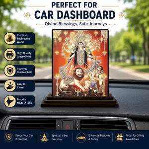 Car Dashboard Goddess Kali Wooden Photo Stand 3x4 Inches, Compact & Stylish Spiritual Display For Car, Home & Office (Pack Of 1) (F48753) Car Dashboard Goddess Kali Wooden Photo Stand 3x4 Inches, Compact & Stylish Spiritual Display For Car, Home & Office (Pack Of 1) (F48753)