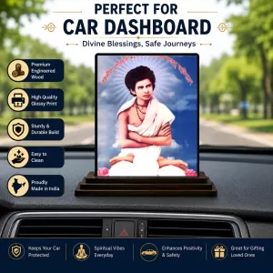 Car Dashboard Swami Jagatbandhu Wooden Photo Stand 3x4 Inches, Compact & Stylish Spiritual Display For Car, Home & Office (Pack Of 1) (F48757) Car Dashboard Swami Jagatbandhu Wooden Photo Stand 3x4 Inches, Compact & Stylish Spiritual Display For Car, Home & Office (Pack Of 1) (F48757)