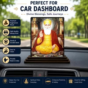 Car Dashboard Guru Nanak Wooden Photo Stand 3x4 Inches, Compact & Stylish Spiritual Display For Car, Home & Office (Pack Of 1) (F48758) Car Dashboard Guru Nanak Wooden Photo Stand 3x4 Inches, Compact & Stylish Spiritual Display For Car, Home & Office (Pack Of 1) (F48758)