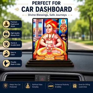 Car Dashboard Shirdi Sai Baba Wooden Photo Stand 3x4 Inches, Compact & Stylish Spiritual Display For Car, Home & Office (Pack Of 1) (F48761) Car Dashboard Shirdi Sai Baba Wooden Photo Stand 3x4 Inches, Compact & Stylish Spiritual Display For Car, Home & Office (Pack Of 1) (F48761)
