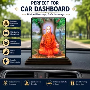 Car Dashboard Adi Shankaracharya Wooden Photo Stand 3x4 Inches, Compact & Stylish Spiritual Display For Car, Home & Office (Pack Of 1) (F48763) Car Dashboard Adi Shankaracharya Wooden Photo Stand 3x4 Inches, Compact & Stylish Spiritual Display For Car, Home & Office (Pack Of 1) (F48763)