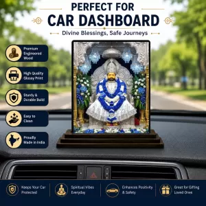 Car Dashboard Sai Baba Wooden Photo Stand 3x4 Inches, Compact & Stylish Spiritual Display For Car, Home & Office (Pack Of 1) (F48780) Car Dashboard Sai Baba Wooden Photo Stand 3x4 Inches, Compact & Stylish Spiritual Display For Car, Home & Office (Pack Of 1) (F48780)