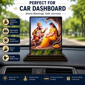 Car Dashboard Hanuman Wooden Photo Stand 3x4 Inches, Compact & Stylish Spiritual Display For Car, Home & Office (Pack Of 1) (F48782) Car Dashboard Hanuman Wooden Photo Stand 3x4 Inches, Compact & Stylish Spiritual Display For Car, Home & Office (Pack Of 1) (F48782)