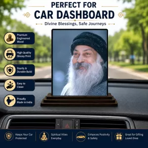 Car Dashboard Osho Wooden Photo Stand 3x4 Inches, Compact & Stylish Spiritual Display For Car, Home & Office (Pack Of 1) (F48783) Car Dashboard Osho Wooden Photo Stand 3x4 Inches, Compact & Stylish Spiritual Display For Car, Home & Office (Pack Of 1) (F48783)